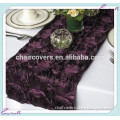 YHR#06 rosette satin banquet wedding wholesale table runner cloth overlay linens